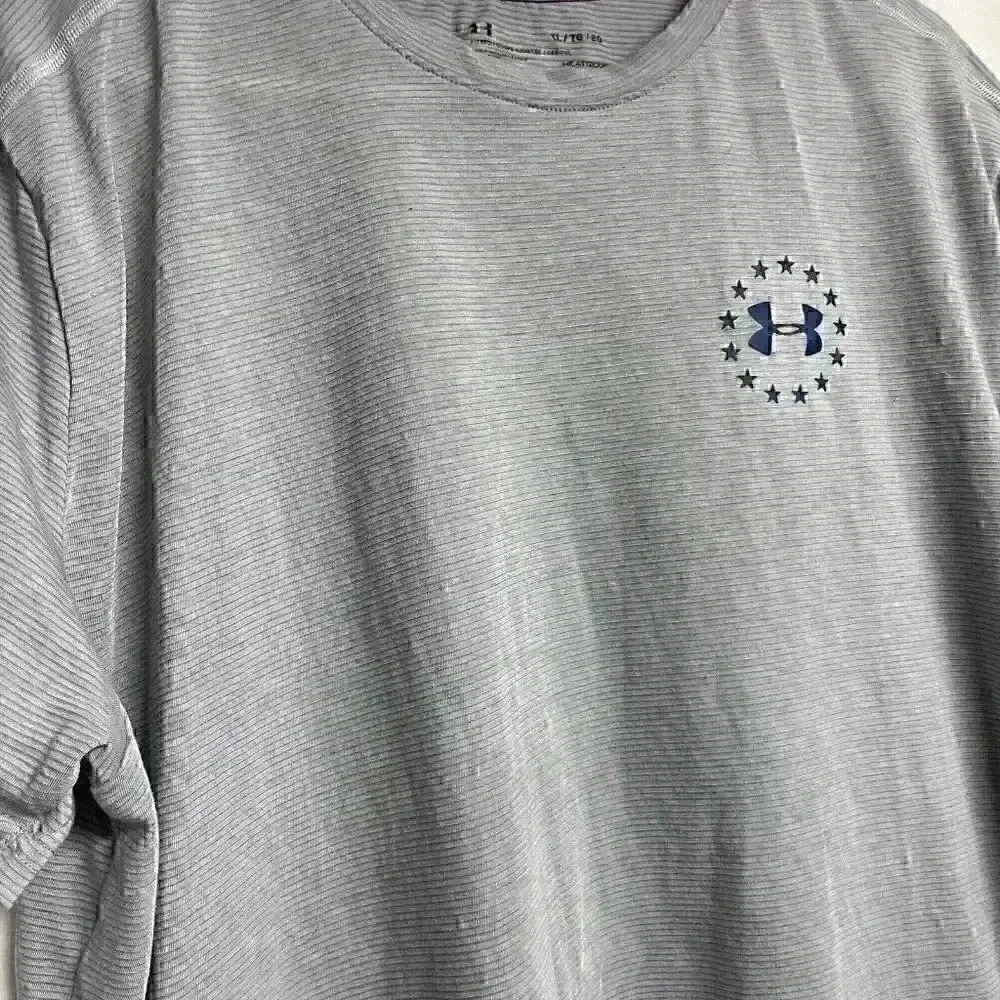 Under‎ Armour Threadborne Shirt Mens XL Short Sleeve HeatGear Light Gray